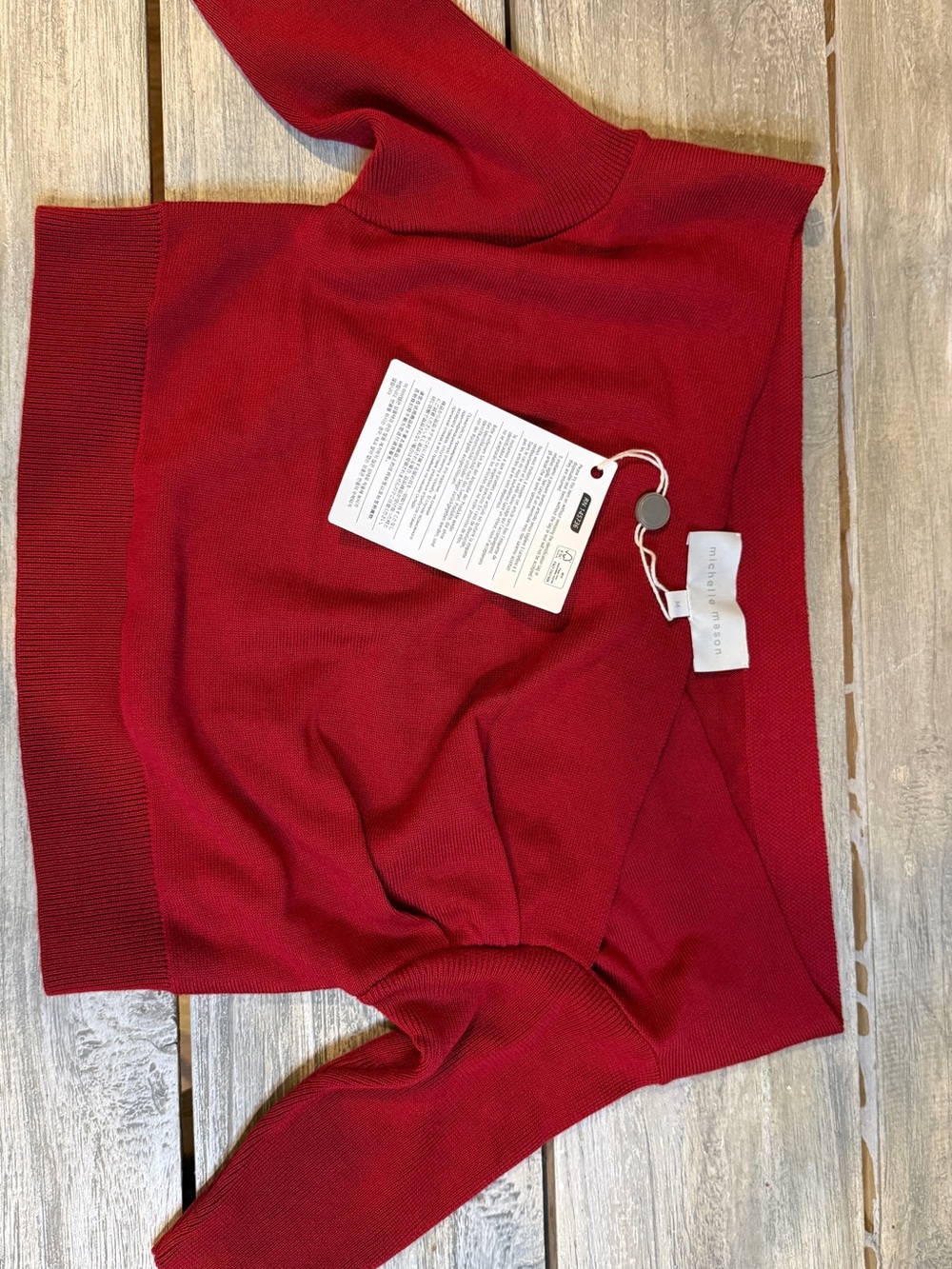Michelle Mason Scoop-Neck Sweater in Rich Red